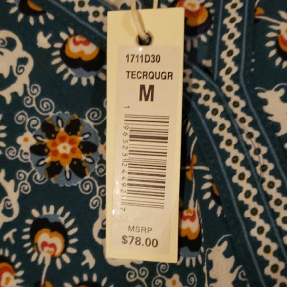 MAX STUDIO Blue and White Tie Front Blouse - Picture 2 of 2